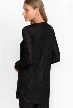 Hot Johnny Was Jenna Metallic Tunic Black