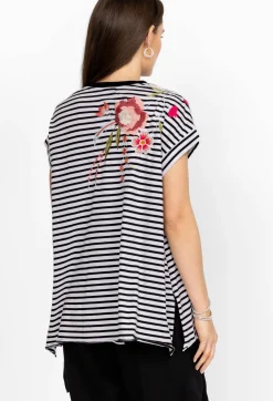 Hot Johnny Was Joya Relaxed Drape Tee Stripe