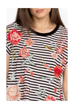 Hot Johnny Was Joya Relaxed Drape Tee Stripe