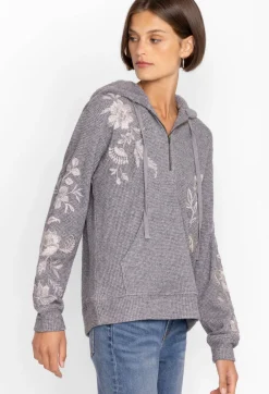 Best Johnny Was Junie Metallic Thermal Hoodie Silver