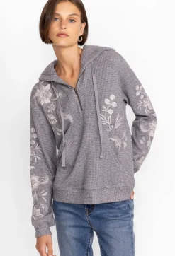Best Johnny Was Junie Metallic Thermal Hoodie Silver