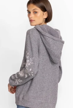 Best Johnny Was Junie Metallic Thermal Hoodie Silver