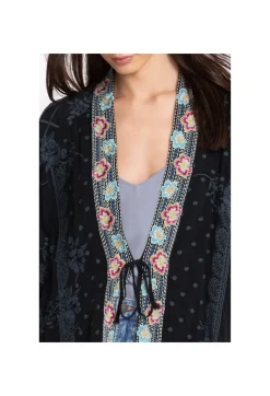 Johnny Was Lacy Shae Kimono Sanded Black