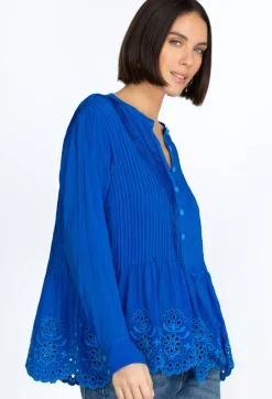 New Johnny Was Leonie Pintuck Blouse Skydiver