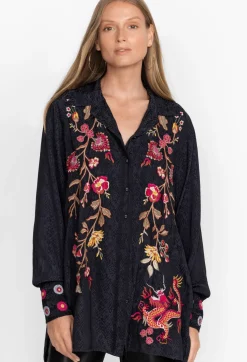 Johnny Was Lilith High Slit Tunic Black
