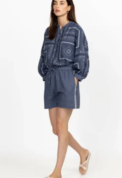 Clearance Johnny Was Linen Paperbag Short Patched Ikat