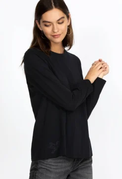 Best Johnny Was Long Sleeve Crew Neck Layering Tee Black