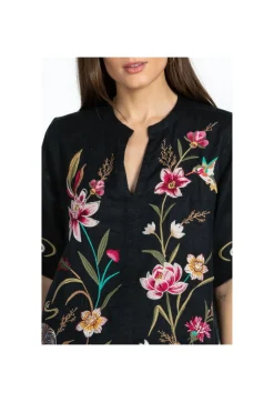 Sale Johnny Was Maisie Easy V-Neck Top Black