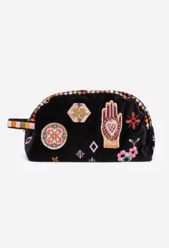 Outlet Johnny Was Margo Patched Makeup Bag Black