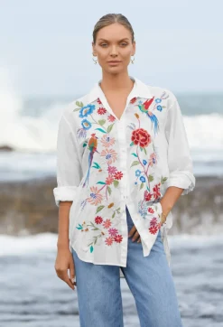 Best Johnny Was Marissa Relaxed Oversized Tunic White