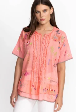 Online Johnny Was Mayeda Blouse Shell Pink