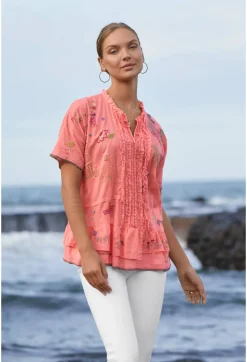Online Johnny Was Mayeda Blouse Shell Pink