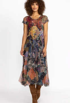 Best Johnny Was Mazzy Godet Short Slv Dress Multi