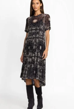 New Johnny Was Mesh Tiered Dress Runa