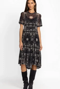 New Johnny Was Mesh Tiered Dress Runa
