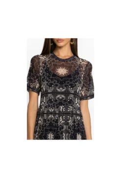 New Johnny Was Mesh Tiered Dress Runa