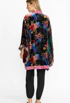 Discount Johnny Was Midi One Of A Kind Velvet Kimono- Red Multi