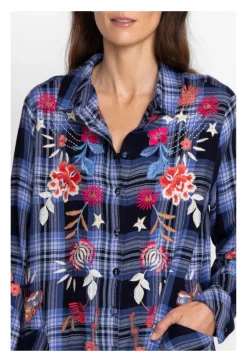 Clearance Johnny Was Mika Painters Smock Tunic Plaid