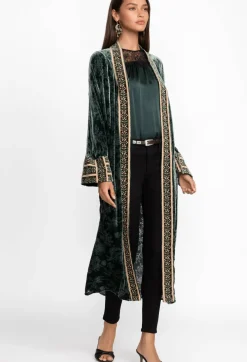 Sale Johnny Was Natalia Silk Kimono Emerald Green