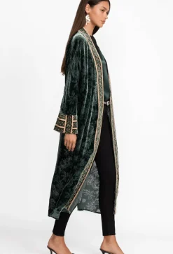 Sale Johnny Was Natalia Silk Kimono Emerald Green