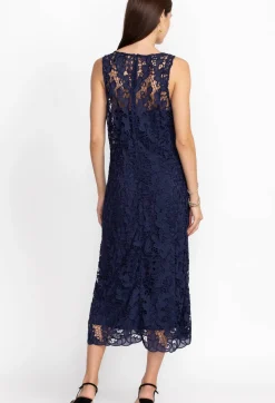 Clearance Johnny Was Natalie Lace Midi Dress Sapphire Blue