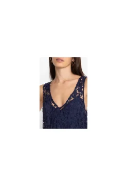 Clearance Johnny Was Natalie Lace Midi Dress Sapphire Blue