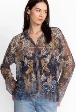 Discount Johnny Was Noemie Mesh Blouse Multi