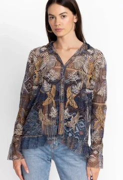 Discount Johnny Was Noemie Mesh Blouse Multi