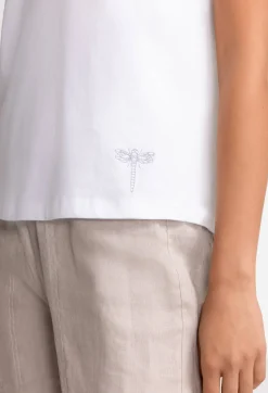 Johnny Was Organic Cotton Drop Shoulder Tee Bright White