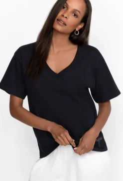 Hot Johnny Was Organic Cotton Drop Shoulder Tee Black Beauty