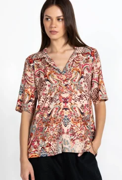 Sale Johnny Was Polo Swing Tee Jungle Paisley