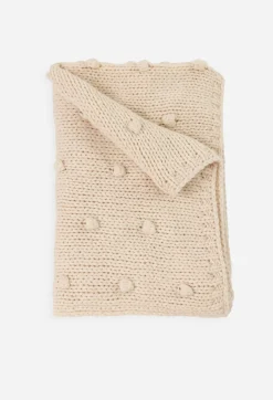Outlet Johnny Was Pom Pom Throw Blanket Ivory