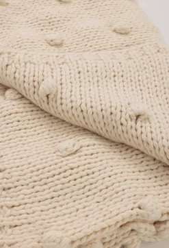 Outlet Johnny Was Pom Pom Throw Blanket Ivory