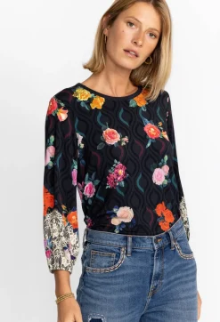 New Johnny Was Puff Sleeve Top Rose Lace