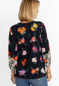 New Johnny Was Puff Sleeve Top Rose Lace