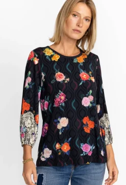 New Johnny Was Puff Sleeve Top Rose Lace