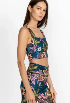 New Johnny Was Reversible Square Neck Sports Bra Delfino