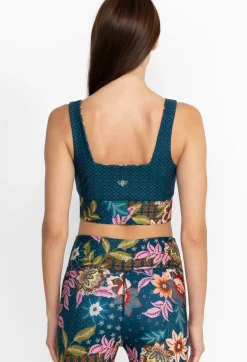 New Johnny Was Reversible Square Neck Sports Bra Delfino