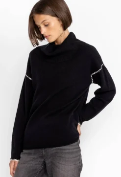 Outlet Johnny Was Rhode Cowl Neck Sweater Black