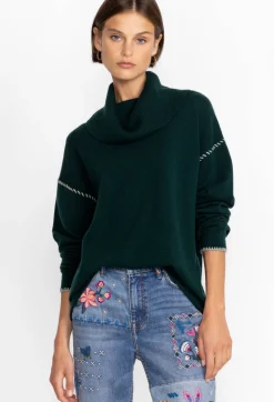 Online Johnny Was Rhode Cowl Neck Sweater Emerald