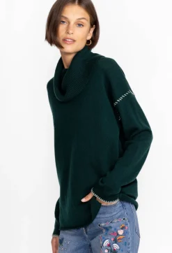 Online Johnny Was Rhode Cowl Neck Sweater Emerald