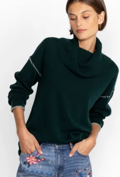 Online Johnny Was Rhode Cowl Neck Sweater Emerald