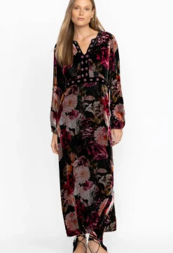 Discount Johnny Was Rosa Velvet Front Notch Dress Multi