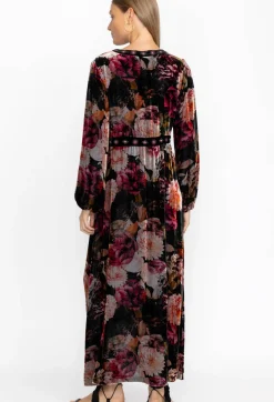 Discount Johnny Was Rosa Velvet Front Notch Dress Multi