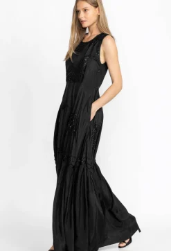 New Johnny Was Rose Noir Dress Black