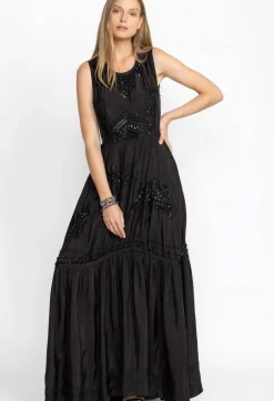 New Johnny Was Rose Noir Dress Black
