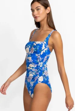 Hot Johnny Was Ruched One Piece Blue Dove