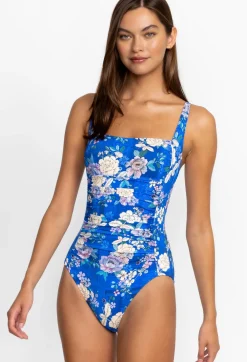 Hot Johnny Was Ruched One Piece Blue Dove