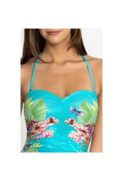 Outlet Johnny Was Ruched Sweetheart One Piece Water Tropic