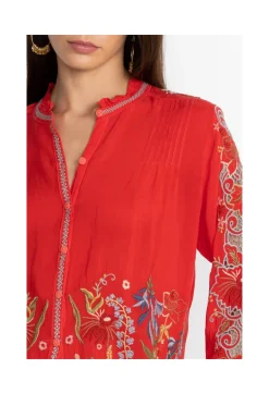 Discount Johnny Was Ruelle Blouse Mars Red